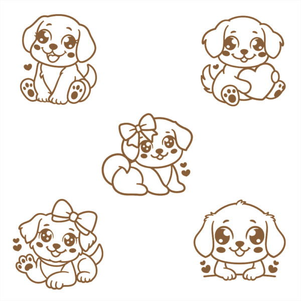 5x Cute Dog Vinyl Decals